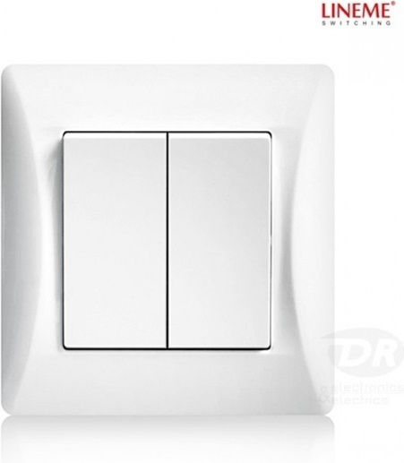 Lineme Recessed Wall Switch Lighting Two-Way with Frame White