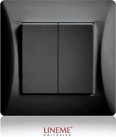 Lineme Recessed Wall Switch Lighting Two-Way with Frame Black