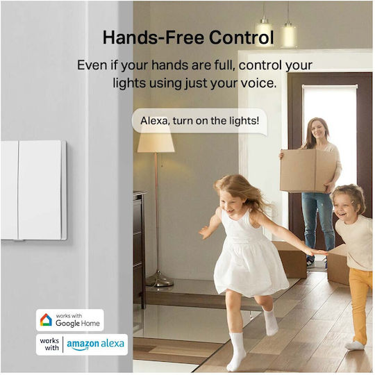 TP-LINK Tapo S220 v1 Wall-mounted Double Wall Switch Without Frame White