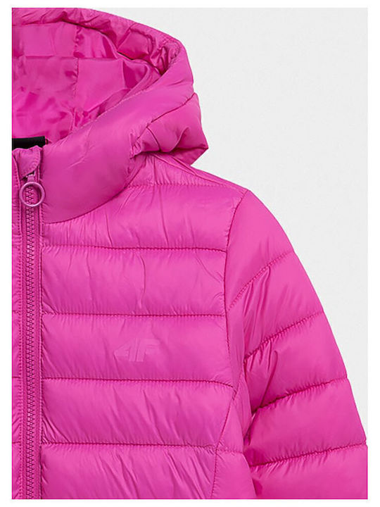 Kinder Steppjacke mit Kapuze Fuchsie