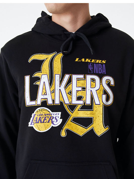 New Era La Lakers Herren Sweatshirt mit Kapuze und Taschen Schwarz