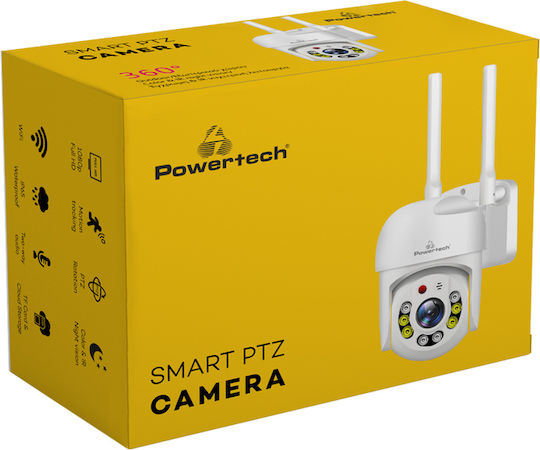 Powertech PT-1144 IP Surveillance Camera Wi-Fi Full HD 1080p Waterproof with Two-Way Communication and Lens 3.6mm