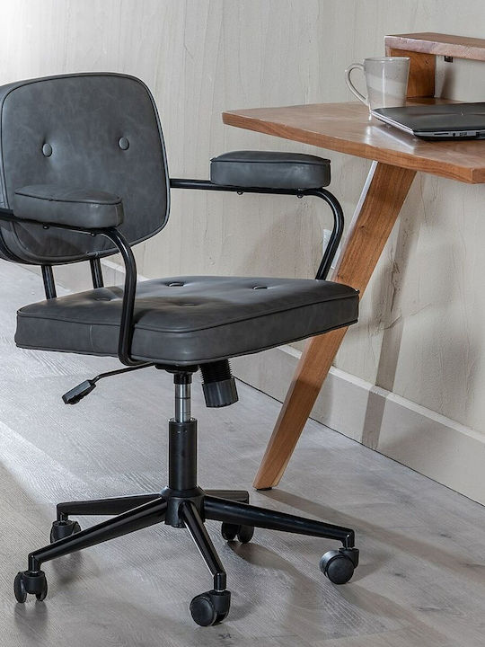 Office Chair with Fixed Arms Black BigBuy