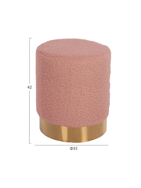 Stool For Living Room Upholstered with Velvet Black - Gold 35x35x43cm