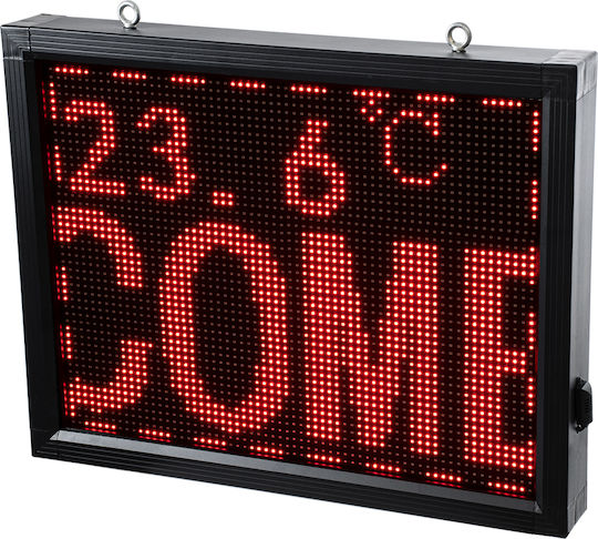 GloboStar Κυλιόμενη Πινακίδα LED Μονής Όψης Αδιάβροχη 72x56cm Κόκκινο
