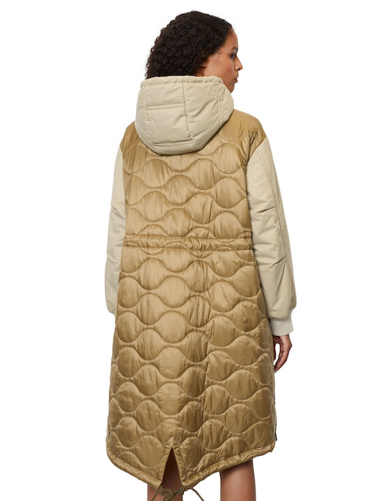 Marc O'Polo Women's Short Puffer Jacket for Winter Beige