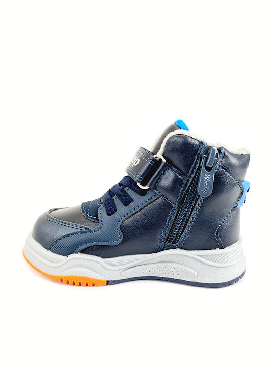 Weestep Kids Sneakers High Anatomic with Scratch Blue