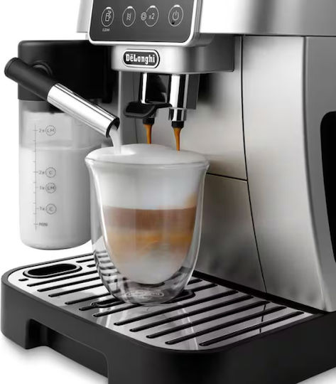 De'Longhi Magnifica Start Αυτόματη Μηχανή Espresso 1450W Πίεσης 15bar με Μύλο Άλεσης Ασημί