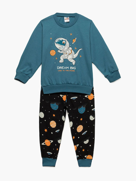 Minerva Kids Pajamas Winter Cotton Petrol