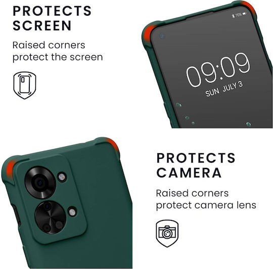 KWmobile Matte Задна корица Силикон с Каишка Зелен (OnePlus Nord 2T)