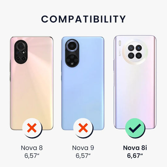 KWmobile Matte Back Cover Silicon cu Curea Verde (Huawei Nova 8i)