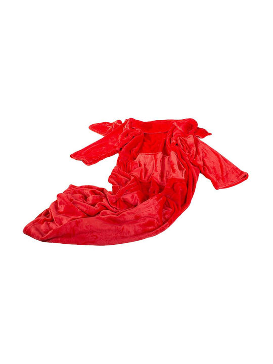 Snuggie Fleecedecke mit Ärmeln 140x200cm Rote