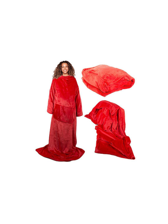 Snuggie Fleecedecke mit Ärmeln 140x200cm Rote
