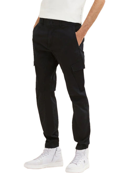 Tom Tailor Men's Trousers Cargo in Regular Fit Black