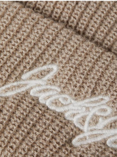 Knitted Beanie Cap Beige