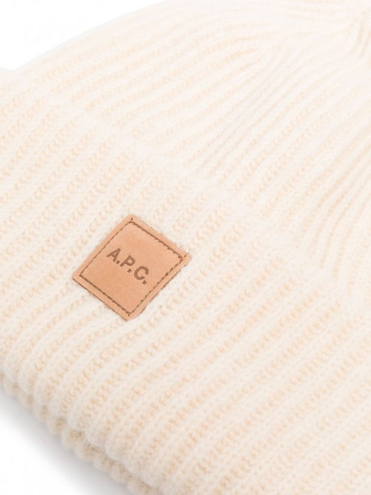 A.P.C. Knitted Beanie Cap Beige