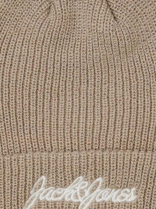 Beanie Männer Beanie Gestrickt in Beige Farbe