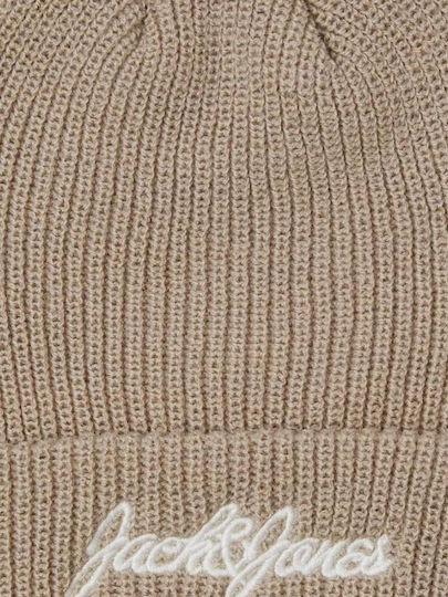 Knitted Beanie Cap Beige
