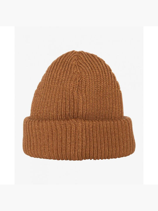 Schott Knitted Beanie Cap Brown