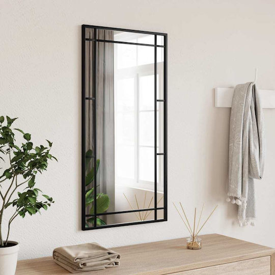 vidaXL Oglindă de Perete cu Negru Ramă din Metalic 80x40cm 1buc