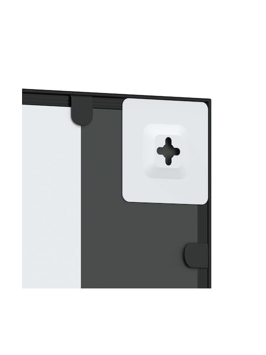 vidaXL Wall Mirror with Black Metallic Frame 80x50cm 1pcs