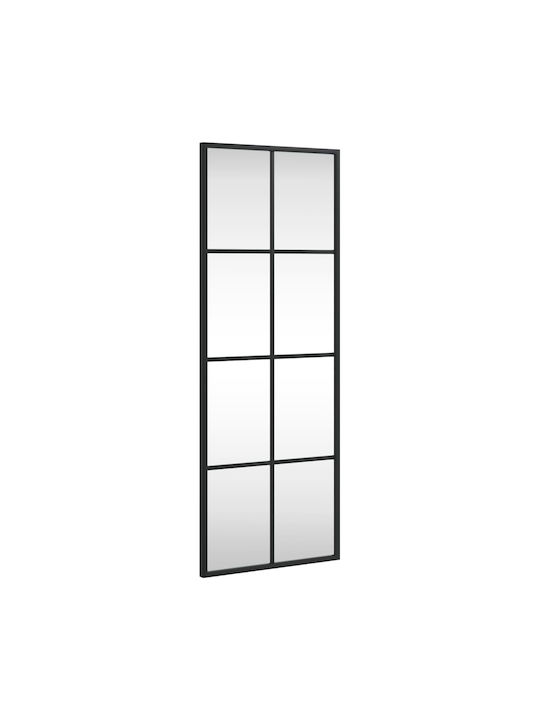 vidaXL Wall Mirror with Black Metallic Frame 80x30cm 1pcs