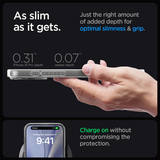 Spigen Ultra Hybrid Umschlag Rückseite Kunststoff 2mm Zero One White (iPhone 15 Pro)