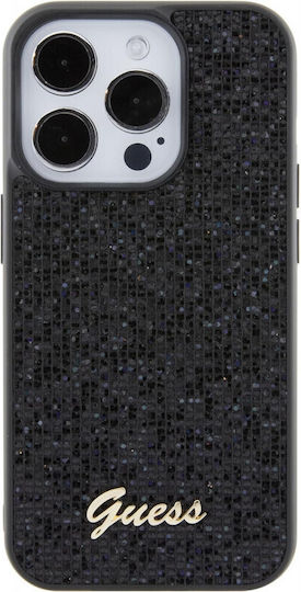 Guess Disco Metal Script Back Cover Metallic Black (iPhone 15 Plus)