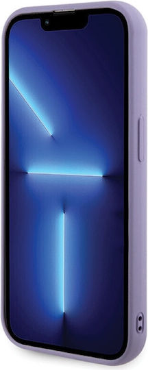 Guess Script Logo Umschlag Rückseite Metallisch Lila (Apple iPhone 15 Pro)