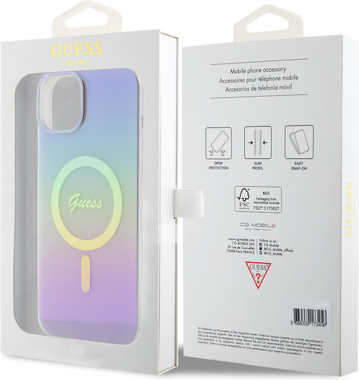 Guess Iml Iridescent Magsafe Back Cover Plastic Violet (iPhone 15)