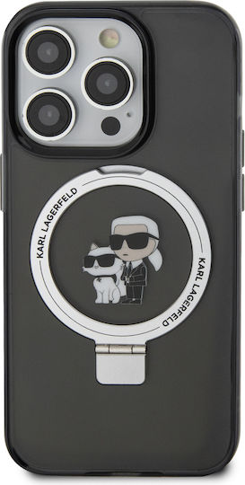 Karl Lagerfeld Karl Choupette Back Cover Plastic / Synthetic Leather / Leather Black (iPhone 15 Pro Max)