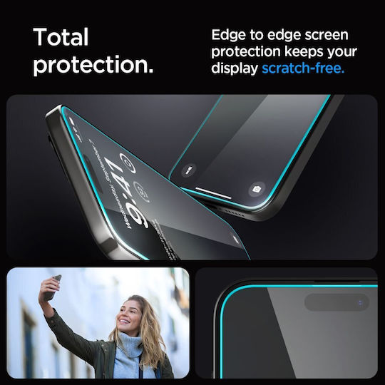Spigen Oleophobic Coated Glas.tr Ez Fit Закалено стъкло за цялото лице 2бр (iPhone 15 Pro Max)