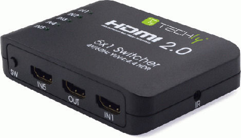 Techly HDR 5-way 4K HDMI Switch IDATA HDMI2-4K5160