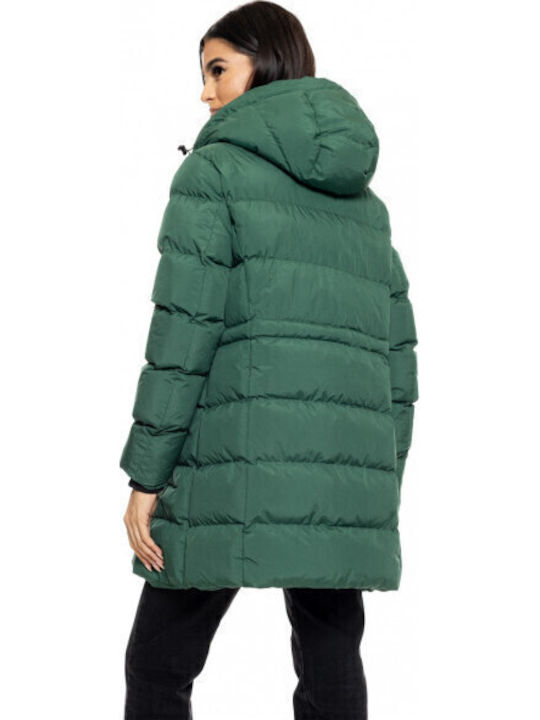 Kurz Damen Puffer Jacke für Winter Grün