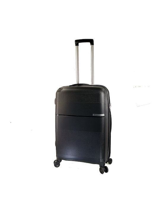 Stelxis Hard Black Travel Suitcase with 4 Wheels