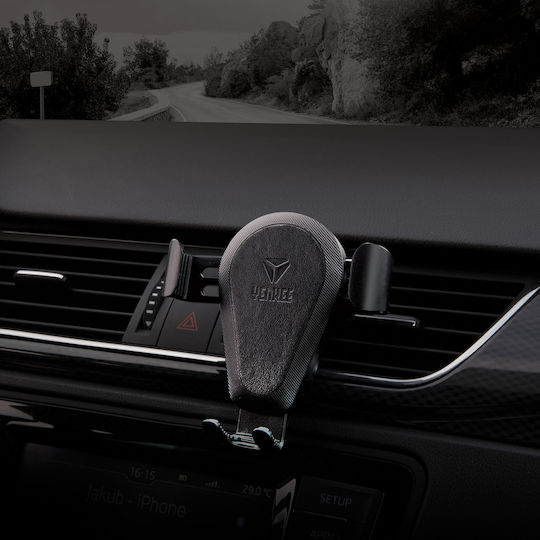 Yenkee Gravity Car Holder Car Mobile Mount 4" - 6.5" with Adjustable Hooks Black