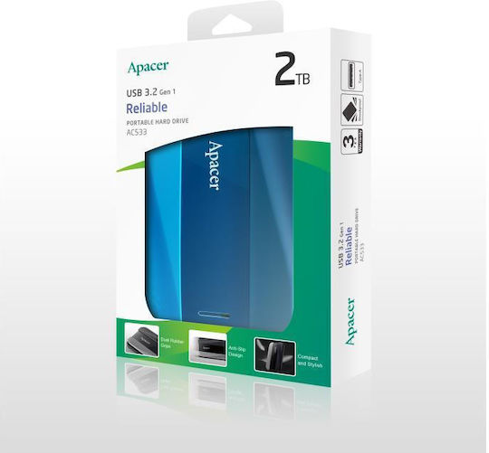 Apacer AC533 USB 3.2 Extern HDD 2TB 2.5" Albastru