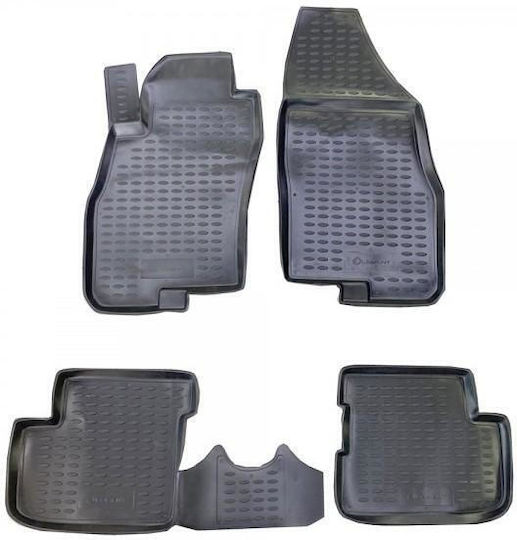 Novline Set of Front and Rear Mats 4pcs Tray Type for Fiat Grande Punto 2005-2012 Black