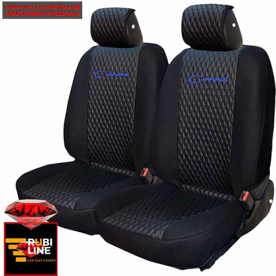 Huse Față Auto 2buc Piele sintetica Negru