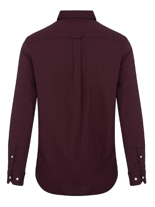 The Bostonians Men's Shirt Long Sleeve Burgundy