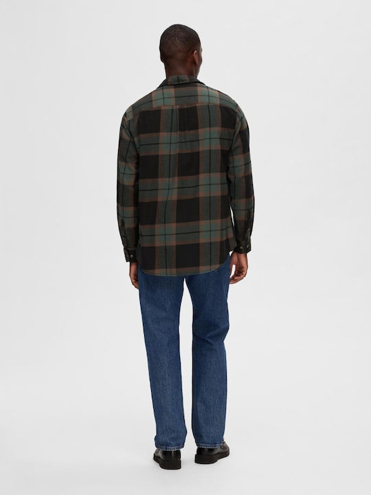 Selected Men's Shirt Long Sleeve Flannel Checked Multicolour