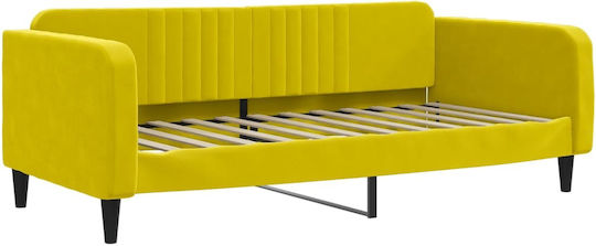 Sofa Bett Einzelbett Mit Stoff bezogen Yellow mit Latten & Matratze 100x200cm