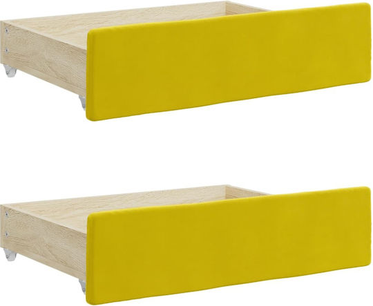 Kinderbett Schlafsofa Mit Samt Gelb Mit Lattenrost Für Matratze 100x200cm