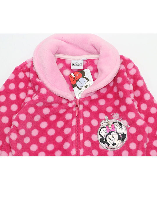 Disney Kinder Bademantel Winterlich Fleece Fuchsie Minnie Mouse
