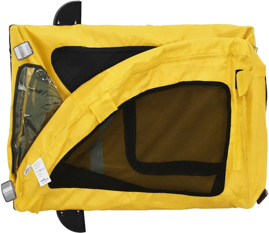 vidaXL Kinderwagen für Hunde bis 30kg Gelb L124xB53xH53cm.