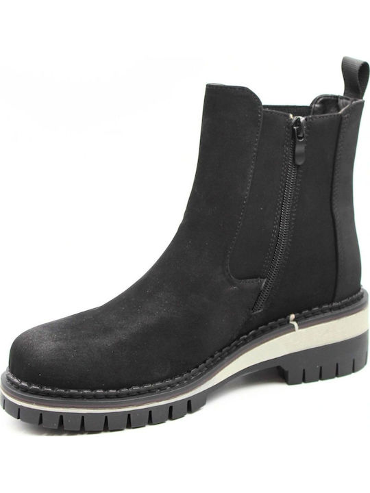 Wildleder Stiefeletten Damen Schwarz