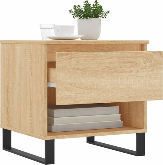 Masă Laterală Rectangulară Din Lemn Cu Sertare Sonoma Stejar 2 Buc M50xL46xÎ50cm
