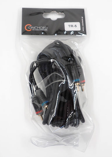 Conchord Set de Cabluri Audio Auto Auto Pereche torsadată RCA OFC de înaltă performanță, negru