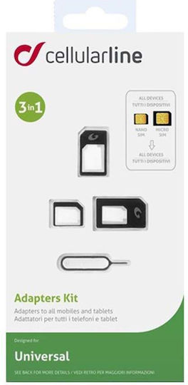 Cellular Line Universal SIM Adapter σε Μαύρο χρώμα
