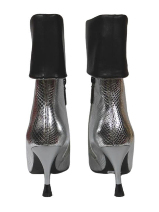 Leder Stiefeletten Damen Gray